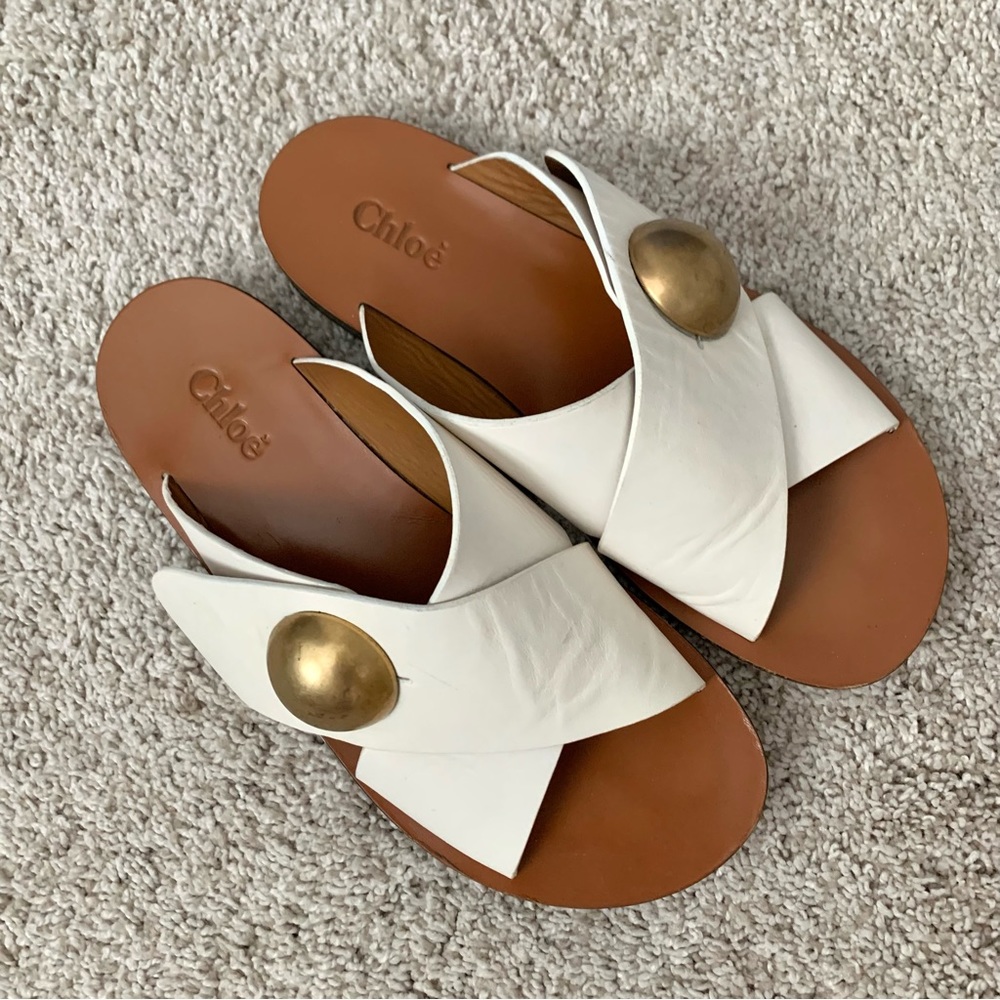 Chloe Jane Crisscross Button Sandals